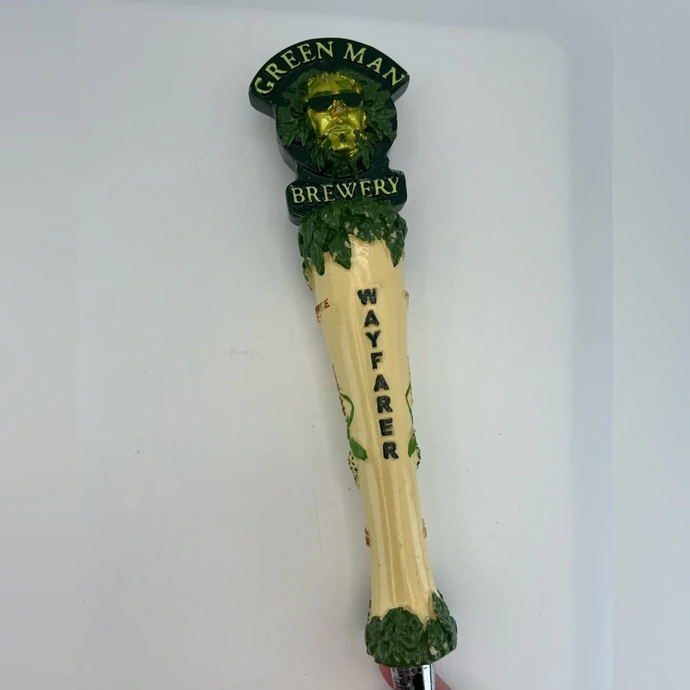 Green Man Brewery Wayfarer Beer Pub Tap Handle 12 Inches Asheville NC Est. 1997